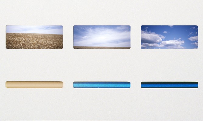 lightboxes - 7 hues, scales of green, 2005